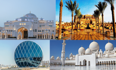 Abu Dhabi skyline with tall modern buildings